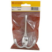 Centurion 107mm Die Cast Tri Hook - Chrome Plated - Pack Qty 1 - Pack of 5
