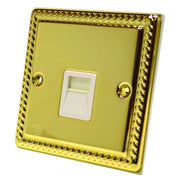 Centurion Georgian Master Phone Socket - White Switch - Pack of 5