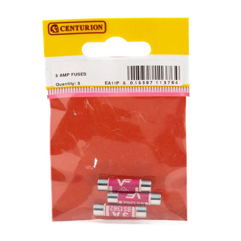 Centurion 3 Amp Fuses (Pack of 3) - Pack of 5