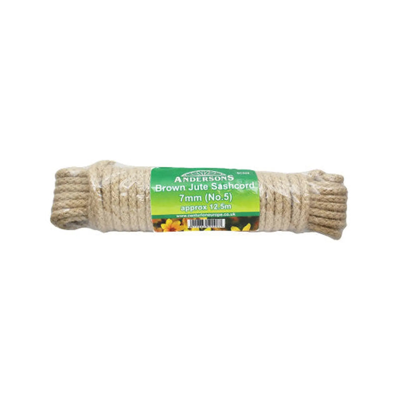 Centurion Brown Label Jute Sash Cord, 7mm x 12.5m (No 5) - Pack of 8