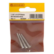 Centurion 1 1/4" x 8 Slotted Raised Head Woodscrew - Chrome Plated - (Pack of - Pack of 5