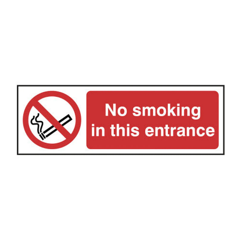 Centurion No smoking in this entrance 1.2mm Recyclable PP (600 x 200mm)