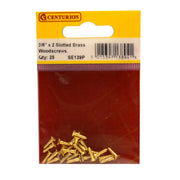 Centurion 3/8" x 2 Slotted Brass Woodscrew - Countersunk Head - (Pack of 25) - Pack of 5