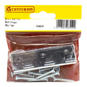 Centurion 3" x 1 5/8" 2mm CP Solid Drawn Butt Hinges (1 pair) - Pack of 5