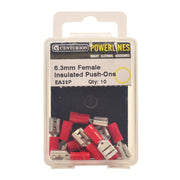 Centurion 6.3mm Red Female Push-On Terminals, Pack of 10 - Pack of 5