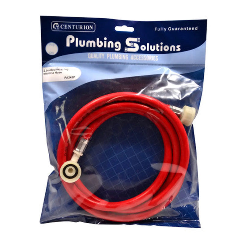 Centurion 2.5m Washing Machine Hose - Red - Pack of 3