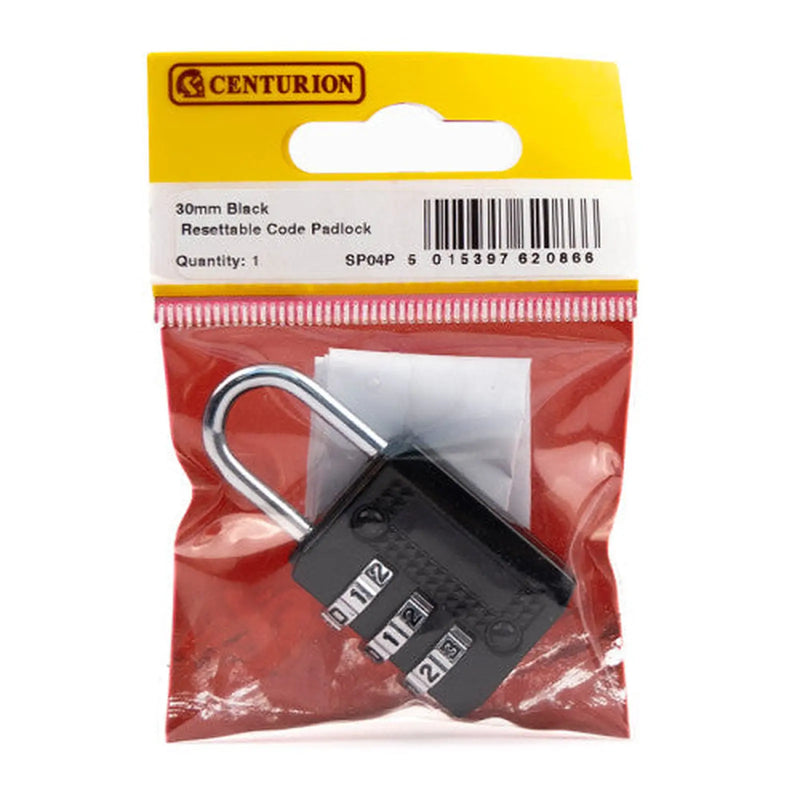 Centurion Steel Resettable Code Padlock, 30mm - Pack of 5