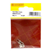 Centurion Solid Brass Ball Chain End Attachment, Nickel Plated, No.6 - Pack of 5