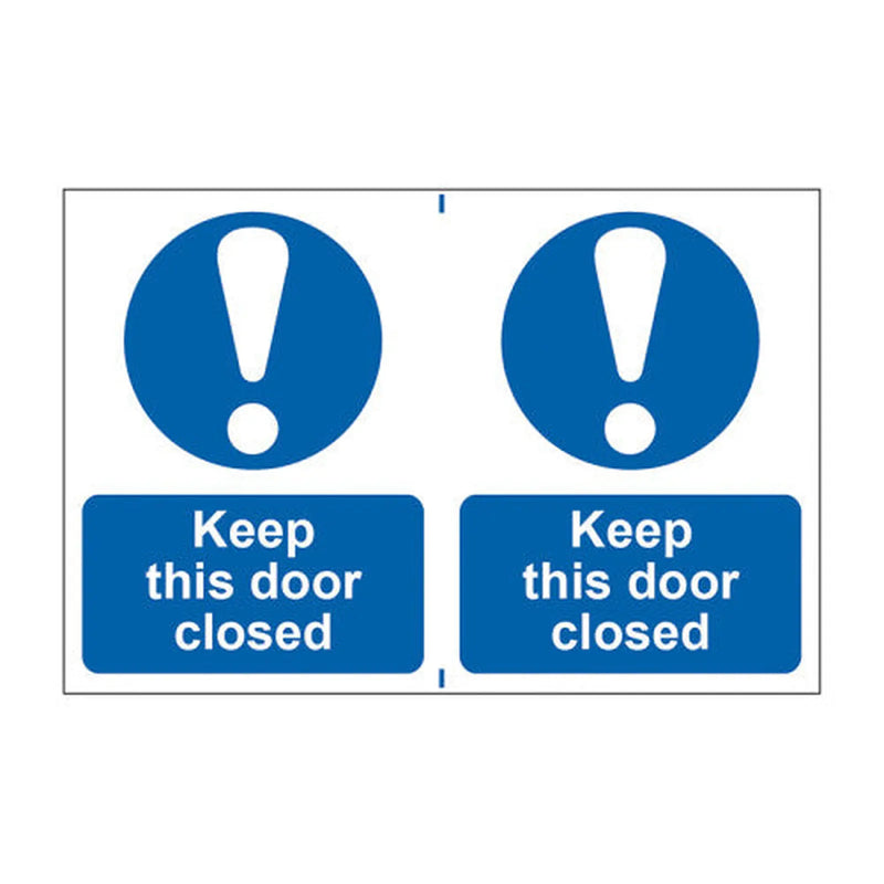 Centurion Keep this door closed - Self Adhesive PP (300 x 200mm) - Min Order 2