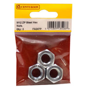 Centurion M12 ZP Steel Hex Nuts (Pack of 3) - Pack of 5