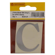 Centurion 51mm Silver Traditional Oldstyle Font Vinyl Letter C - Pack of 5