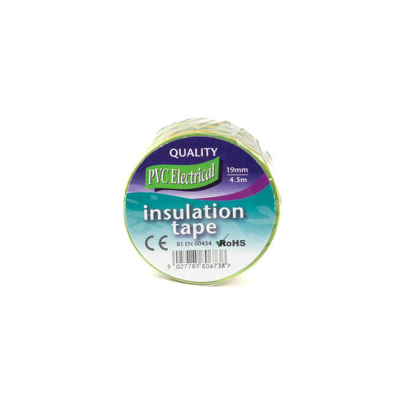Centurion PVC Yellow Tape, Green Green, 19mm x 4.5m - Pack of 6