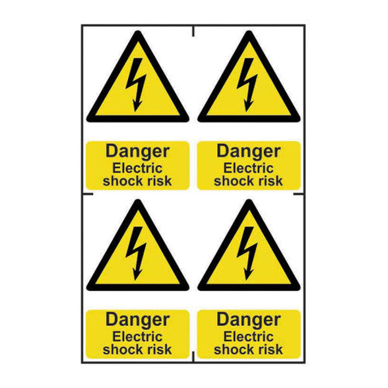 Centurion Danger Electric shock risk - Self Adhesive PP (200 x 300mm) - Min Order 2