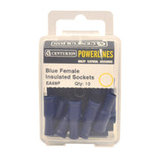 Centurion 26mm x 4mm Blue Female Insulated Sockets, Pack of 10 - Pack of 5