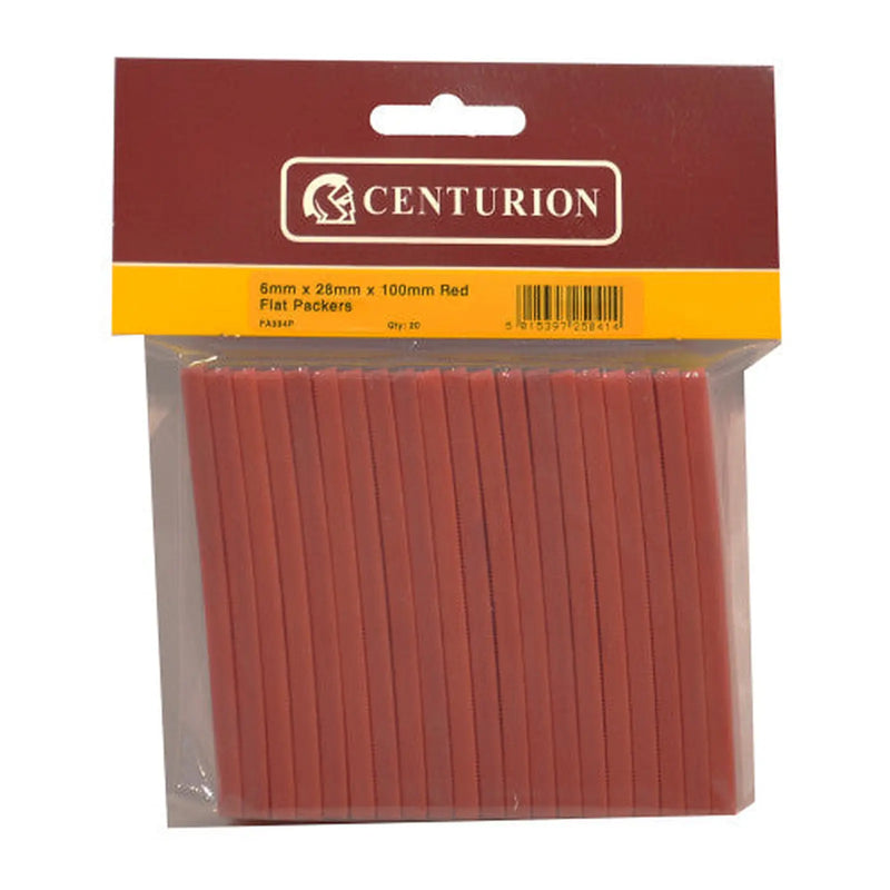 Centurion 6mm x 28mm x 100mm Red Flat Packers (Pack of 20) - Pack of 5