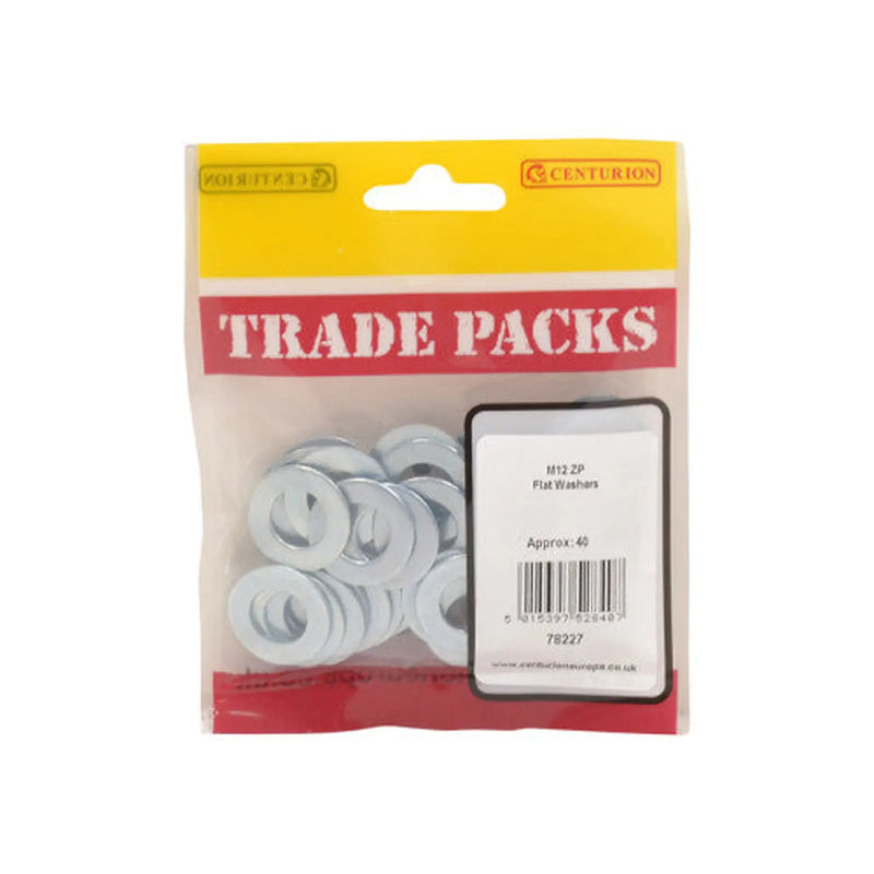 Centurion Flat Washers - Zinc Plated - M12 - (40 PK) - Pack of 5
