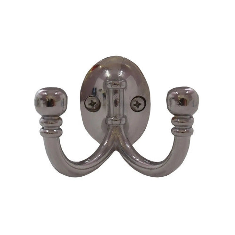 Centurion Premium Ball End Double Robe Hook - Chrome Plated - Pack of 10