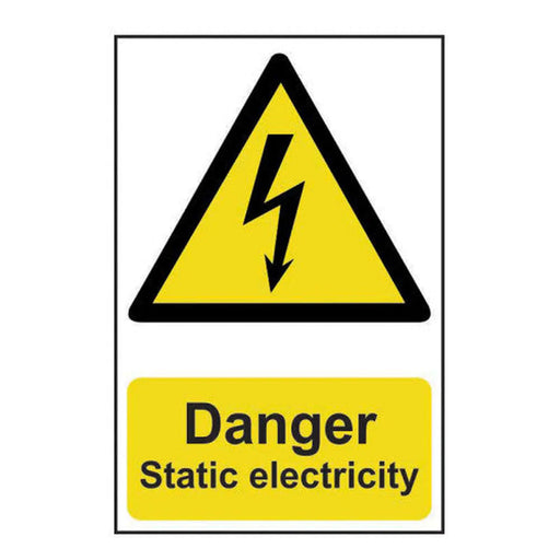 Centurion Danger Static electricity - Self Adhesive PP (200 x 300mm) - Min Order 2