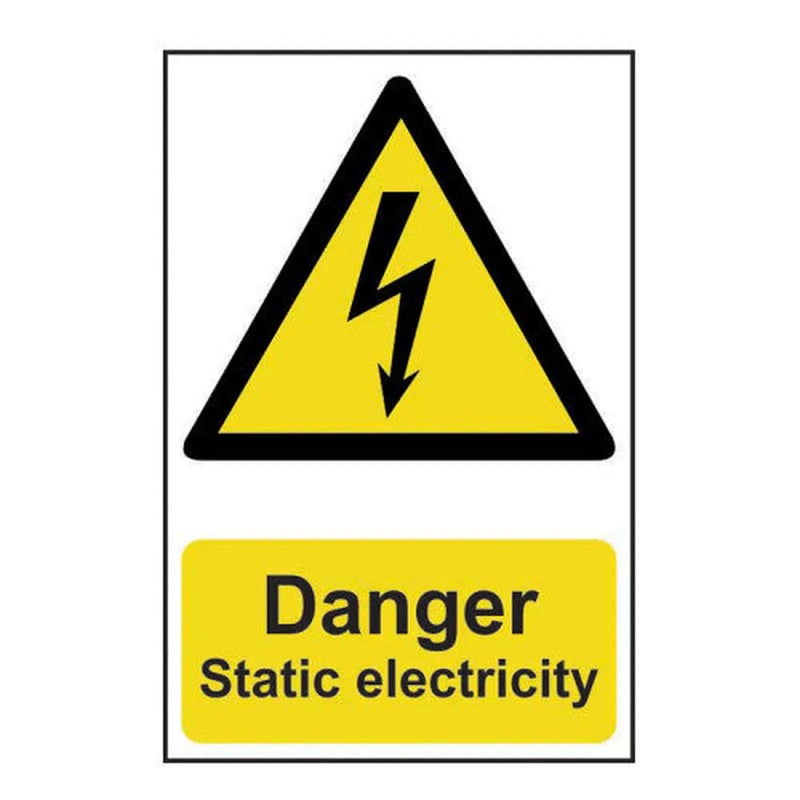 Centurion Danger Static electricity - Self Adhesive PP (200 x 300mm) - Min Order 2