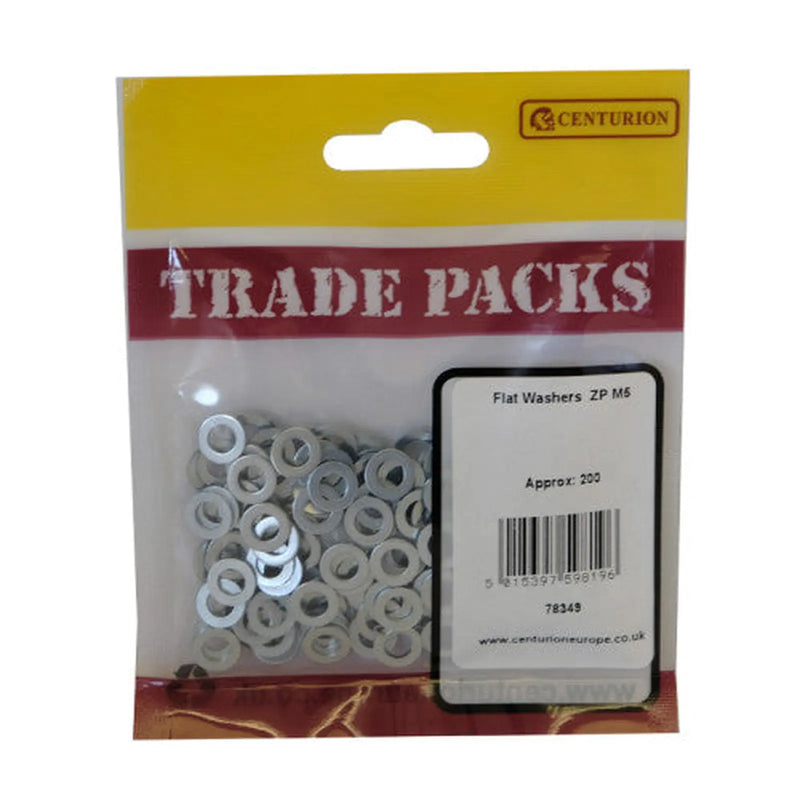 Centurion Flat Washers - Zinc Plated - M5 - (200 PK) - Pack of 5