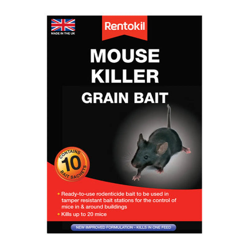 Centurion Rentokil - Mouse Killer Grain Bait - 10 Sachet - Pack of 6