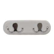 Centurion Robe Double Hook Board - Chrome Plated Hooks - White Wood Board - Pack of 4