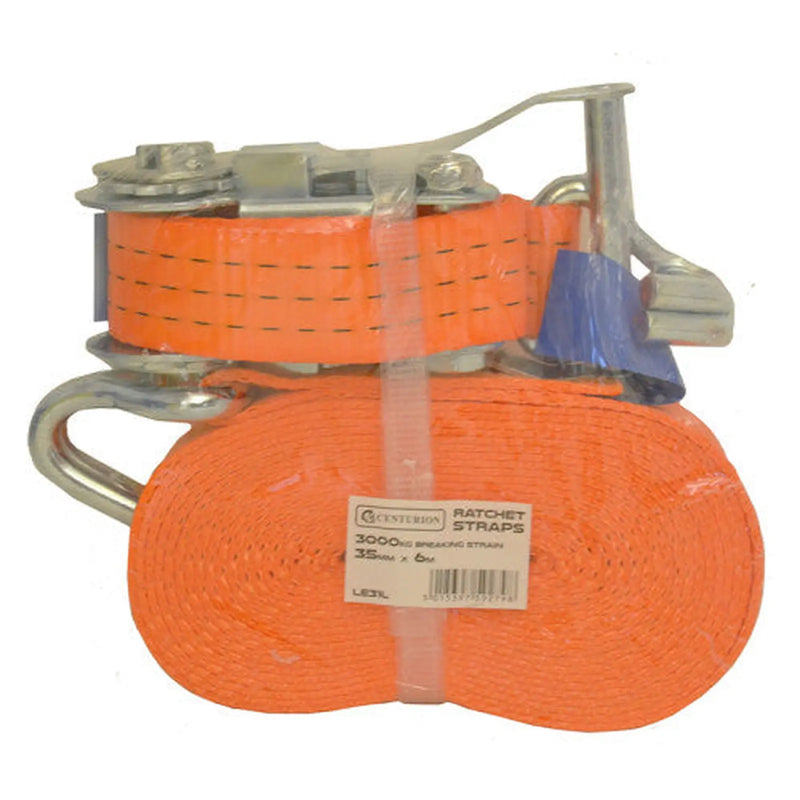 Centurion Ratchet Strap - 3000kg Breaking Strength - 6m Length - 35mm Width - Pack of 8