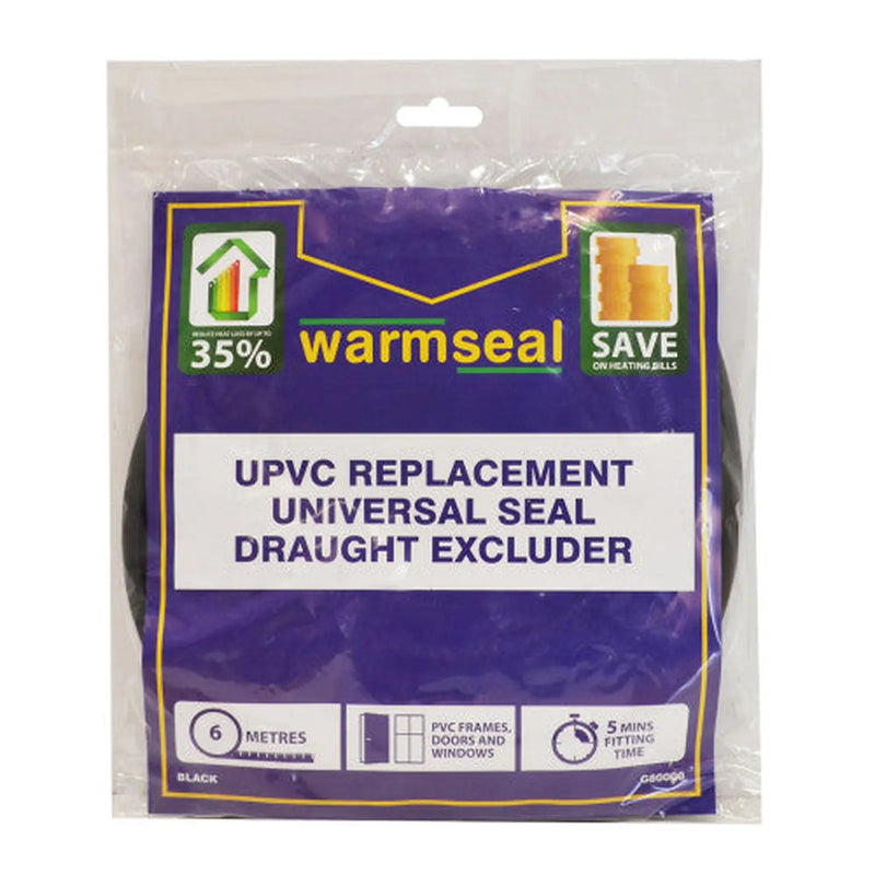 Centurion Warmseal uPVC Universal Seal, Black, 6m - Pack of 5