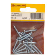 Centurion 1" x 6 ZP Cross Recessed Hardened Twin Thread Woodscrews with - Pack of 5
