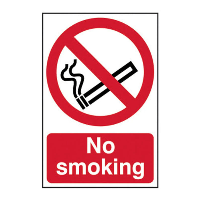 Centurion ‘No Smoking’ Sign, Self-Adhesive Vinyl (100mm x 150mm) 0569 - Min Order 6