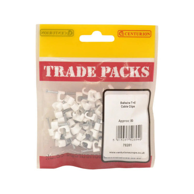 Centurion Bellwire Cable Clips - White - (80 PK) - Pack of 5