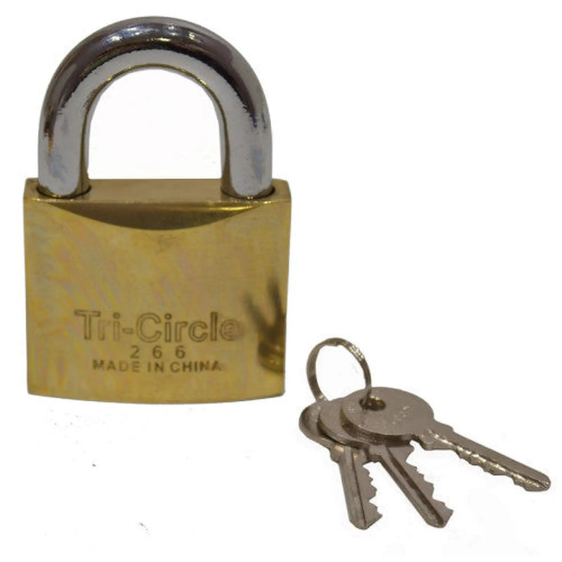 Centurion Brass  'Tri-Circle' Padlocks, 63mm - Pack of 6