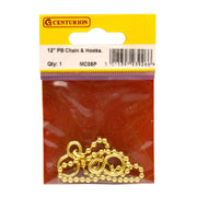 Centurion Sink Ball Chain With Hooks, Polished Brass, 300mm, No.6 - Pack of 5