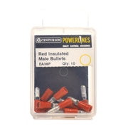 Centurion 4mm Red Insulated Male Bullets, Pack of 10 - Pack of 5