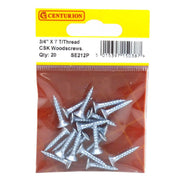 Centurion 3/4" x 7 ZP Cross Recessed Hardened Twin Thread Woodscrews with - Pack of 5