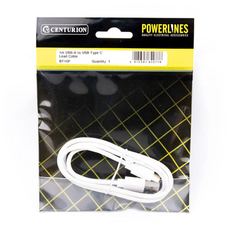 Centurion 1M USB-A to USB-C Cable - Pack of 3
