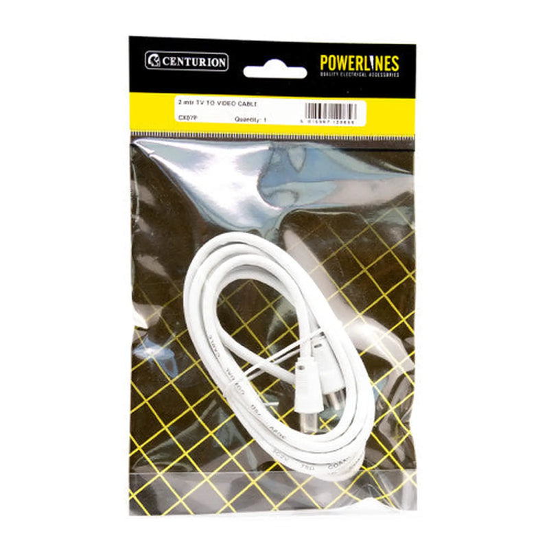 Centurion Coaxial TV to Video Cable, 2m - Pack of 5