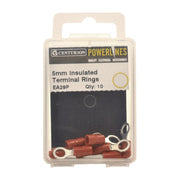 Centurion 5mm Insulated Terminal Rings, Pack of 10 - Pack of 5