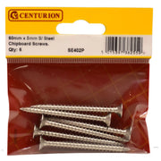 Centurion 5mm x 60mm Stainless Steel Chipboard Screws CRCS Head Countersunk - Pack of 5
