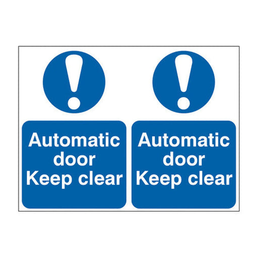 Centurion Automatic door Keep clear - Self Adhesive PP (300 x 200mm) - Min Order 2