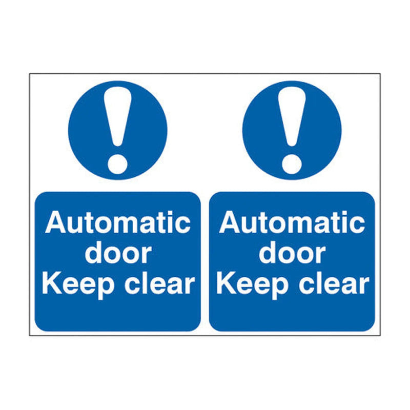Centurion Automatic door Keep clear - Self Adhesive PP (300 x 200mm) - Min Order 2