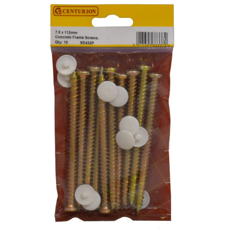 Centurion 7.5mm x 112mm Concrete Frame Screws (Pack of 10) - Pack of 5