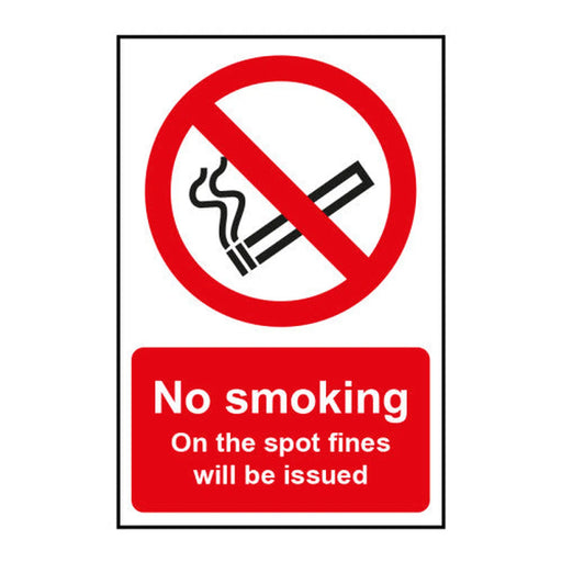 Centurion No smoking On the spot fines will be issued 1.2mm Recyclable PP (200 x 300mm) - Min Order 2
