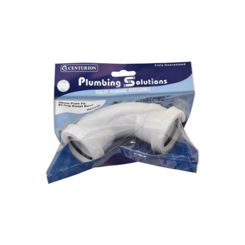 Centurion 40mm Push Fit 90 Deg Swept Bend - Pack of 4