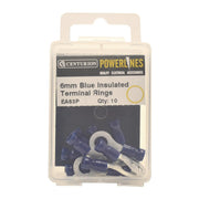 Centurion 6mm Blue Insulated Terminal Rings, Pack of 10 - Pack of 5