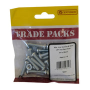 Centurion Machine Screws & Nuts - Zinc Plated - Slot Pan Head - M6 x 25mm - - Pack of 5
