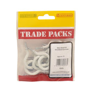 Centurion Shouldered Cup Hooks - White PVC - 38mm - (12 PK) - Pack of 5