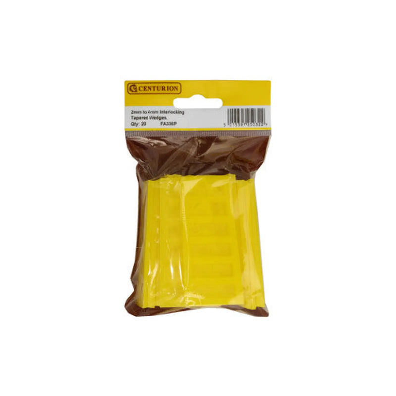Centurion 28mm x 80mm x 2-4mm Interlocking Tapered Wedges (Pack of 20) - Pack of 5