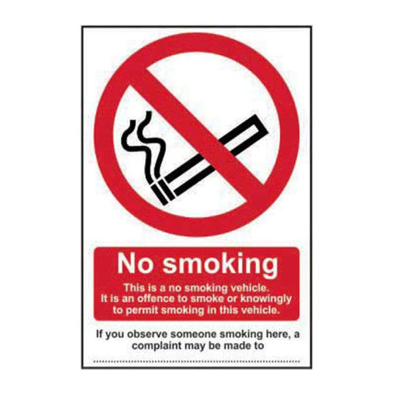 Centurion No smoking This is a no smoking vehicle… - CLG (100 x 150mm) - Min Order 4