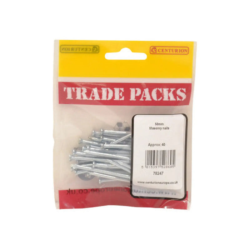 Centurion Masonry Nails - 50mm - (40 PK) - Pack of 5
